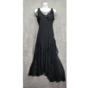 Ghost Gothic Womens Dress Vintage Black Sheer Embroidered Size Small England - Picture 1 of 12