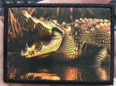 Iron on Patch Decorative Badge Diameter 5cm*4cm Crocodile - Image 1 of 2