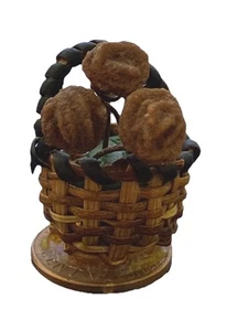 Oklahoma Rose Rock Barite Bouquet in Tiny Woven Basket on a Penney One Of A Kind - Picture 1 of 6