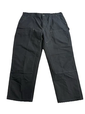 Carhartt Pants Mens 42x30 Black Double Knee B-136 Dungaree Fit American Workwear - Image 1 of 4