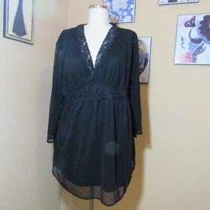 NWT Suzanne Betro Women Black 3/4 Sleeve Blouse 3X - Picture 1 of 6
