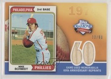 2011 Topps 60th Anniversary Reprints Relics /60 Mike Schmidt #60ARR-MS HOF