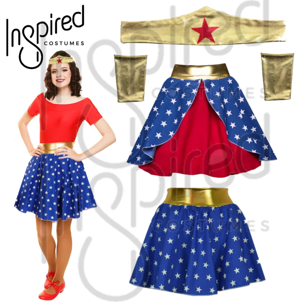 Supergirl-Kostüm Für Mädchen – Blau-rot – Größe 116/128 (ca. 7-8 Jahre) – Inkl. Kleid & Umhang