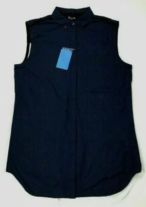 Under Armour Womens Medium Blue Nylon Sleeveless Button-Down Shirt NWT - Picture 1 of 6