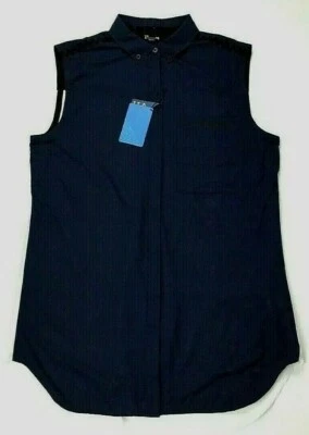 Camisa Under Armour para mujer mediana azul nailon sin mangas con botones nueva con etiquetas  Foto 1 de 4
