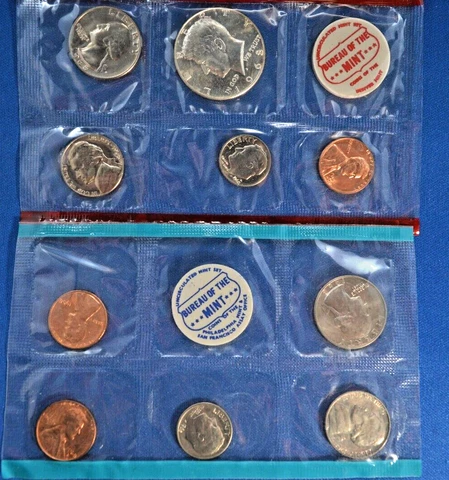 1968 P-D-S Mint Set of 10 coins Cover