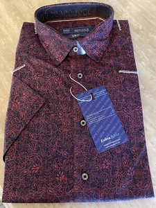Men’s Sporty Short Sleeve Button Down Collared Shirt Small Slim Fit NWT - Picture 1 of 7