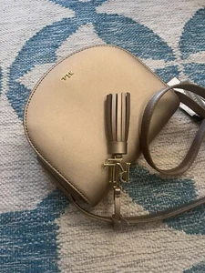 Lauren Ralph Lauren leather mini saddle gold bag - Picture 1 of 7