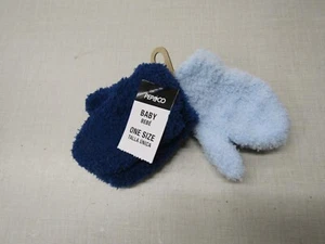 This is two pairs of one size baby mittens in blue. - Picture 1 of 1