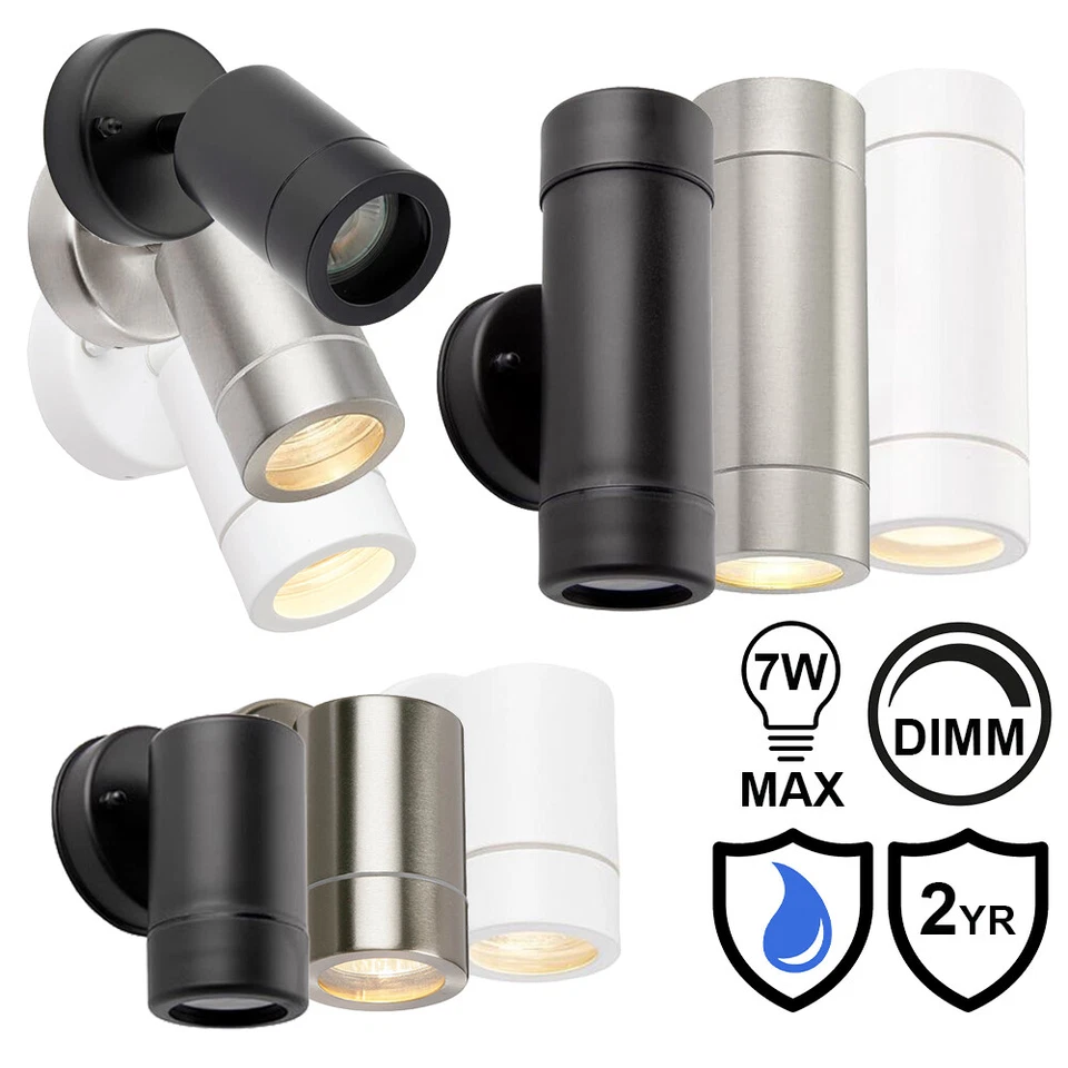 SAXBY Indoor/Outdoor Garden Security Wall Light, Up/Down/Directional LED GU10 IP44