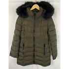 Calvin Klein Women's Long Brown Faux Fur Hooded Puffer Jacket Cw717514 Size M