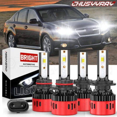 Para Subaru Legacy 2010-2014 4X 9005+H7 6000K Faros LED Bombillas de haz alto/bajo Foto 1 de 4