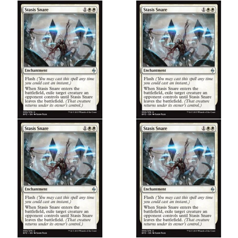 4 x STASIS SNARE NM Battle For Zendikar MTG White - Enchantment Unc Mint - Image 1 of 1