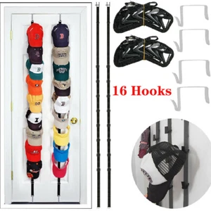 16 Ganchos Gorra de Béisbol Sombrero Armario Estante Pared Puerta Soporte Almacenamiento Organizador - Imagen 1 de 10