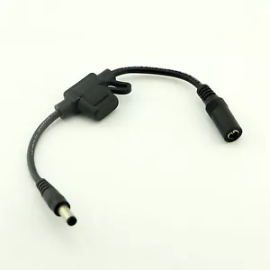 5.5mm x 2.1mm Male to Female DC Power Cable CCTV With Mini ATM Auto Fuse Holder - Picture 1 of 8