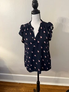 Women's casual hot air balloon print short sleeve shirt by Lipslide size M - Picture 1 of 5