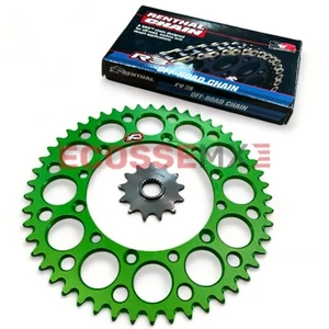 KIT DE PIÑÓN DE CADENA Y ALEACIÓN KAWASAKI RENTHAL R3 ROJO KX450F KX450X 2006-2024 - Imagen 1 de 8