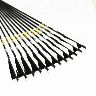 12pcs Carbon Arrows Spine300 ID6.2mm 4"Turkey Feather Traditional Bow Hunting - Image 1 of 4