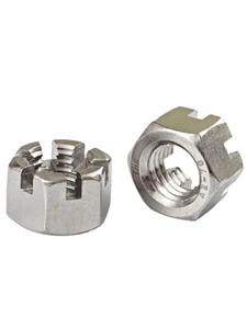 Stainless Steel Slotted Hex Castle Nut Select Size + Fine Thread M6 M8 M20 - Picture 1 of 4