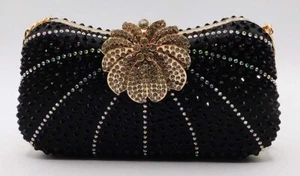 *New* Vintage Rhinestone Floral Evening Handbag Wedding Party Clutch Purse /W4 - Picture 1 of 80