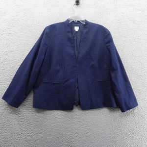 J Crew Broadway Blazer in Stretch Linen Size 22 Navy Blue Womens Career Summer - Picture 1 of 13