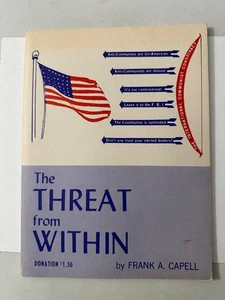THE THREAT FROM WITHIN Softcover BOOKLET by FRANK CAPELL Rare -1963! - Picture 1 of 7