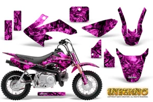 HONDA CRF 50 GRAPHICS KIT CREATORX DECALS STICKERS INFERNO PINK - Picture 1 of 1