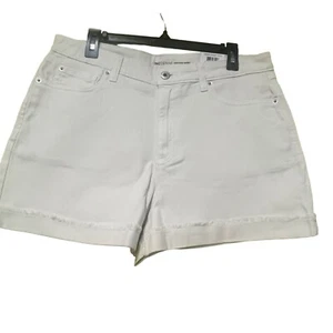 Pantalones cortos de mezclilla con puños de tiro alto INC International Concepts, lavado polar, 14/32 - Imagen 1 de 10
