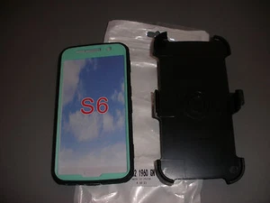 Galaxy S6 Case and Holster in Mint Green Black - Picture 1 of 3