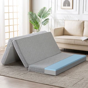 Foldable Mattress, 4 Inch Memory Foam Guest Floor Mattress, Tri Folding Portable - Picture 1 of 7
