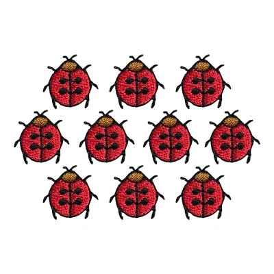 Set of 10, Mini Ladybug, Embroidered, Iron on Patch - Image 1 of 3