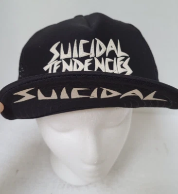 Vintage 90s Suicidal Tendencies Flip Cap Trucker Mesh Back Hat Thrash Metal Punk - Image 1 of 4