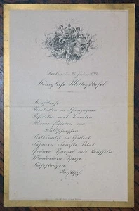 Imperial Menu - William II - William II - Hohenzollern - King - Berlin 1893 - Picture 1 of 2