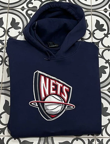New Jersey Nets Adidas NBA Basketball Sports Hoodie Pullover Sweatshirt 2XL Cover