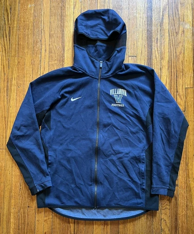 Nike Dry Villanova Football Wildcats Showtime Mens L Full Zip Hoodie Jacket Cover