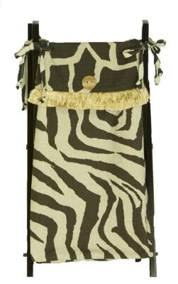 Hamper Bag with Frame Baby Boy Girl Animal Zoo Jungle Giraffe Zebra Brown Tan - Image 1 of 3