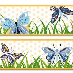 Bordüre 15cm x 200cm Selbstklebend Kinderzimmer Wandtattoo Y033-28 Schmetterling - Bild 1 von 7