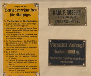 Blechschild alt Aufzug 3 Stück alt - Bild 1 von 1