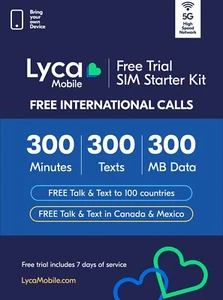 Lyca Mobile USA 5G/4G SIM Starter Kit (7-Day Free Trial) - Picture 1 of 6