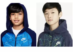 NEW!! Nike Boy's Swoosh All Over Hooded Full Zip Jackets Variety #498 - Picture 1 of 9