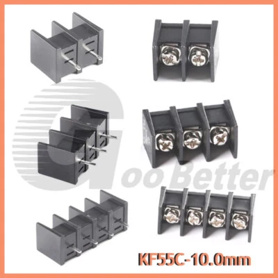 2 3 4 Way Black PCB Barrier Screw Terminal Block Strip Connector KF55C 300V/30A - Image 1 of 4