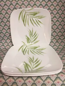 5 Corelle BAMBOO Square Dinner Plate Set 10.5” Corning Ware EUC - Picture 1 of 5