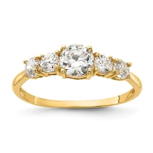 10K Gelbgold 5 Steine Zirkonia Verlobungsring Größe 7 für Damen 1,2 Gramm - Bild 1 von 6