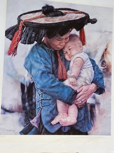 Wai Ming ""Mother Love"" Large Ltd Edition Lithographiedruck, signiert, 1979, COA - Bild 1 von 11