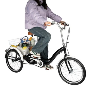 20 Zoll Dreirad Räder für Erwachsene Fahrrad 3 Rad Dreirad mit Einkaufskorb Neu - Bild 1 von 16