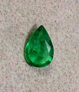 Deep Green Natural Emerald Tear Drop Pear Cut Gemstone 10 x 7 mm Clean Clarity