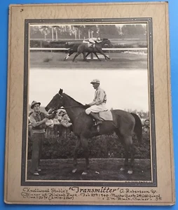*TRANSMISOR* 1940 CARRERA DE CABALLOS/CÍRCULO DE GANADORES DE CARRERAS Hialeah FOTO ORIGINAL - Imagen 1 de 4