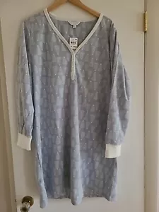 Camicia da notte donna Charter Club con calze poliestere morbido taglia 2XL blu nuova con etichetta - Foto 1 di 7
