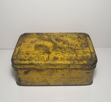 The Puritan Cut Plug Tobacco Tin Hinged Vintage Yellow Canada-Empty