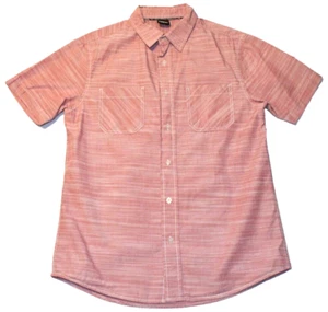 Tony Hawk Short Sleeve Button Up Shirt Men's Medium 100% Cotton Red - Picture 1 of 23